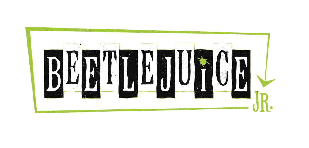 Beetlejuice Jr. logo with green accents and stylized text design.