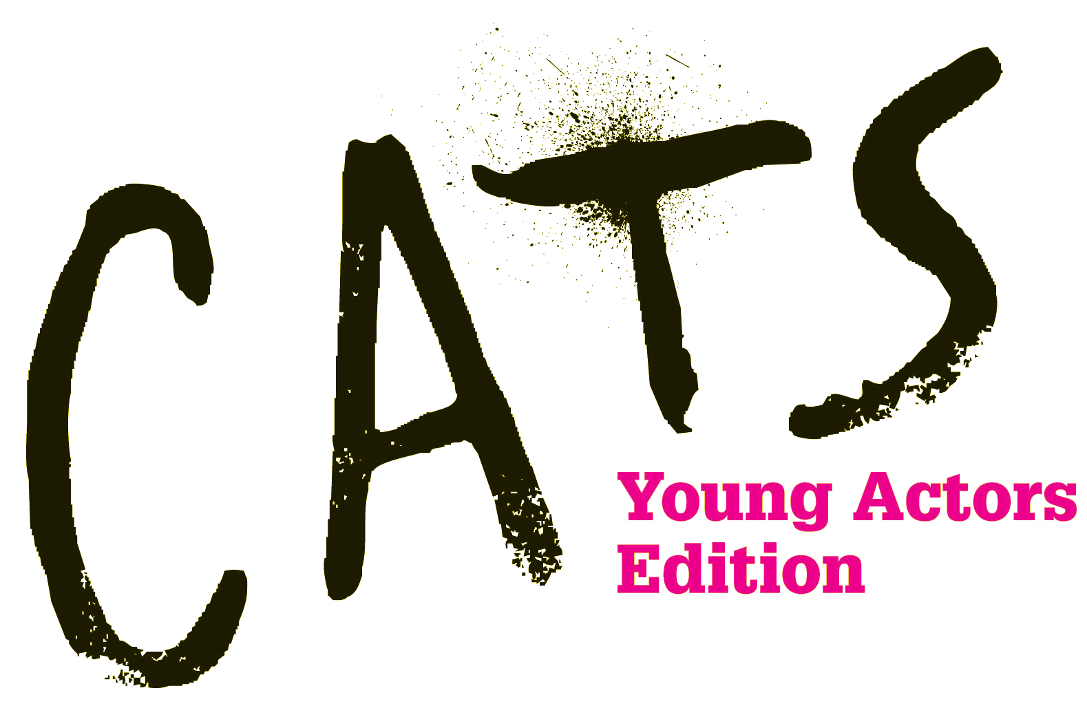 CATS Young Actors Edition logo: Black musical title with pink text for a youth theater adaptation.