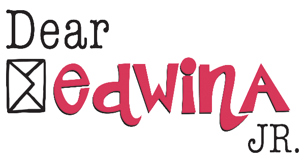 Dear Edwina Jr. logo with stylized text and letter envelope icon.